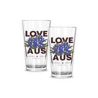 Hub Love AUS Pint Glasses - Set of 2