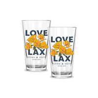 Hub Love LAX Pint Glasses - Set of 2