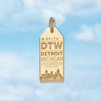 Detroit DTW Luggage Tag Charm