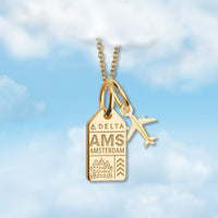 Amsterdam AMS Mini Tag Charm Necklace