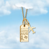 Austin AUS Mini Tag Charm Necklace