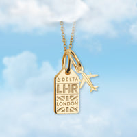 London LHR Mini Tag Charm Necklace