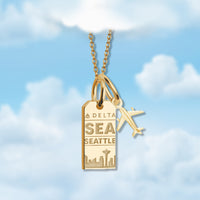 Mini Luggage Tag Charm Necklaces