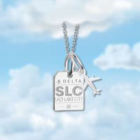 Salt Lake City SLC Mini Tag Charm Necklace