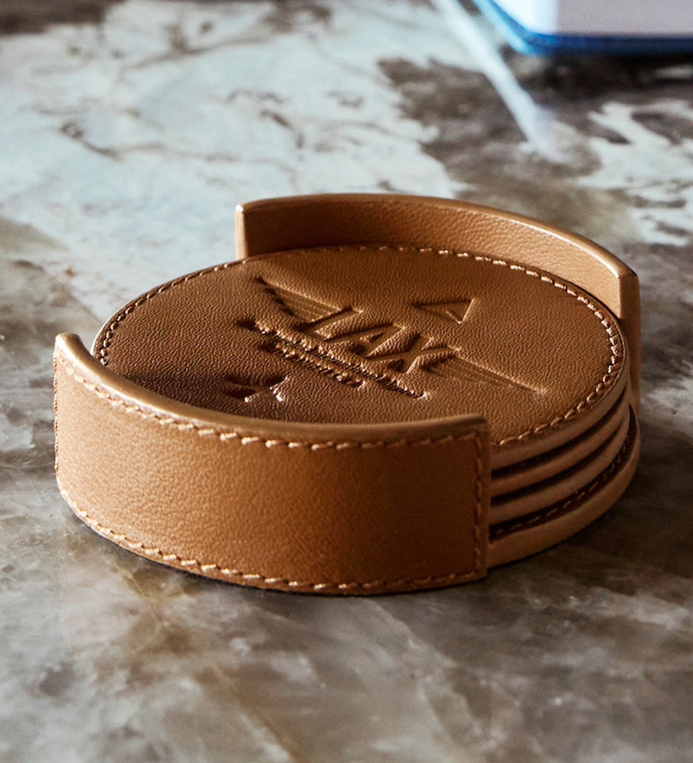 Leather Coaster Set - Set of 4