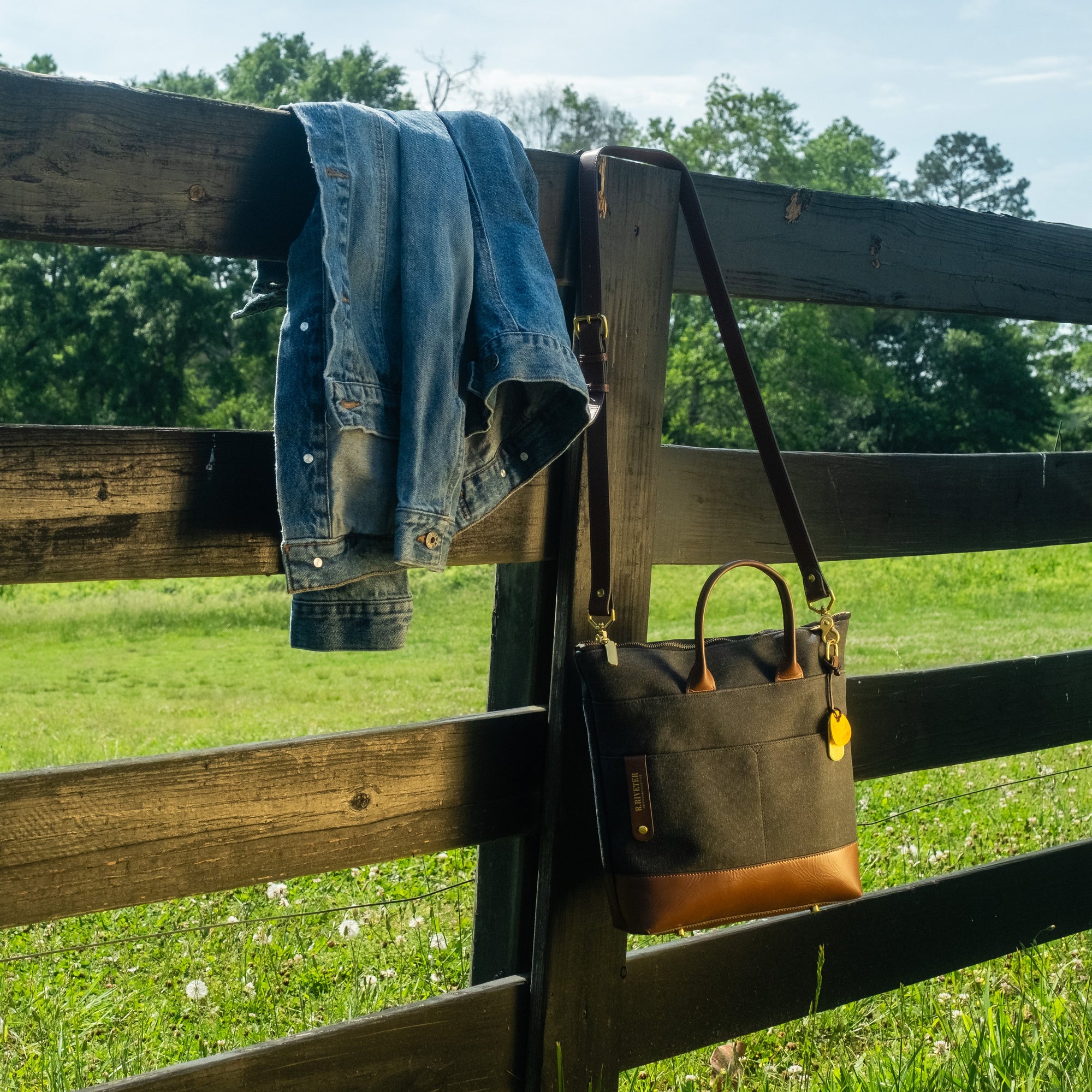Otto Tote with Delta Plane Charm and Guitar Strap