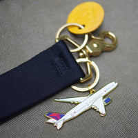 Wristlet Keychain with Delta Plane Charm