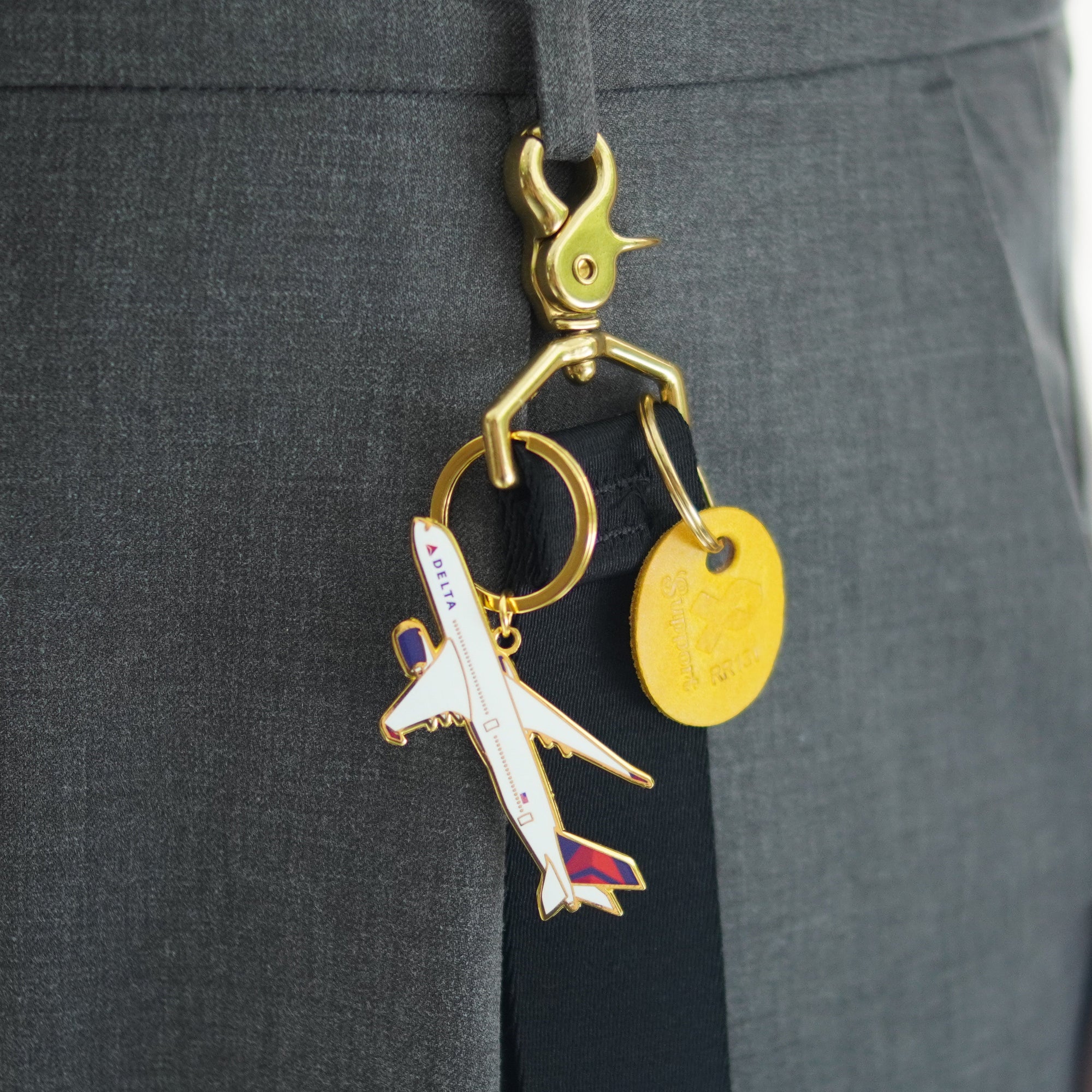 Wristlet Keychain with Delta Plane Charm