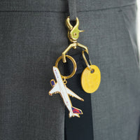 Wristlet Keychain with Delta Plane Charm
